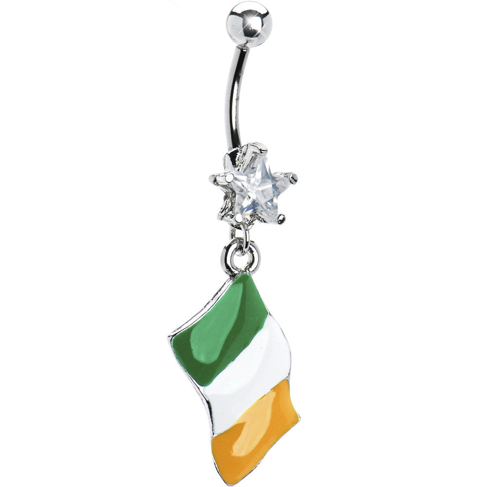 Ireland Flag Dangle Belly Ring