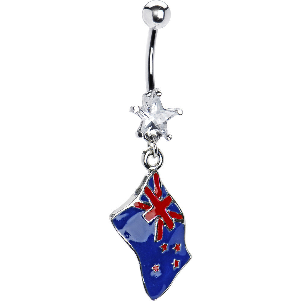 New Zealand Flag Dangle Belly Ring