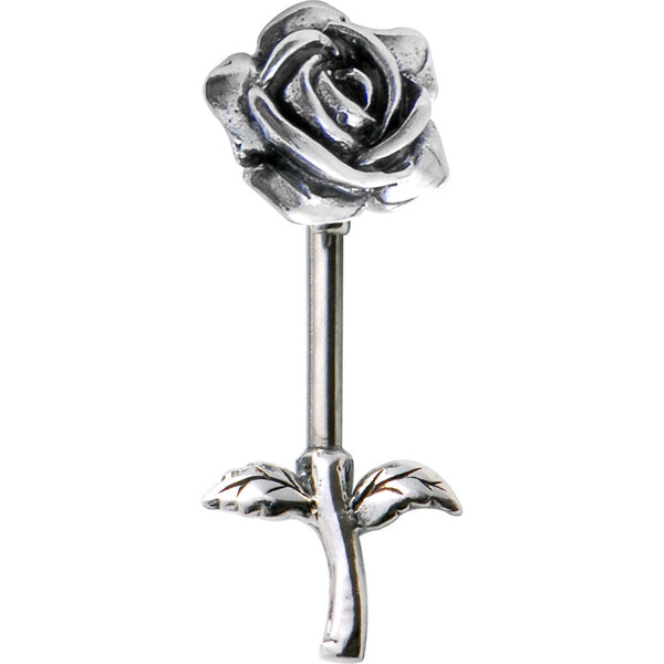 Sterling Silver 925 Rose Flower Nipple Ring