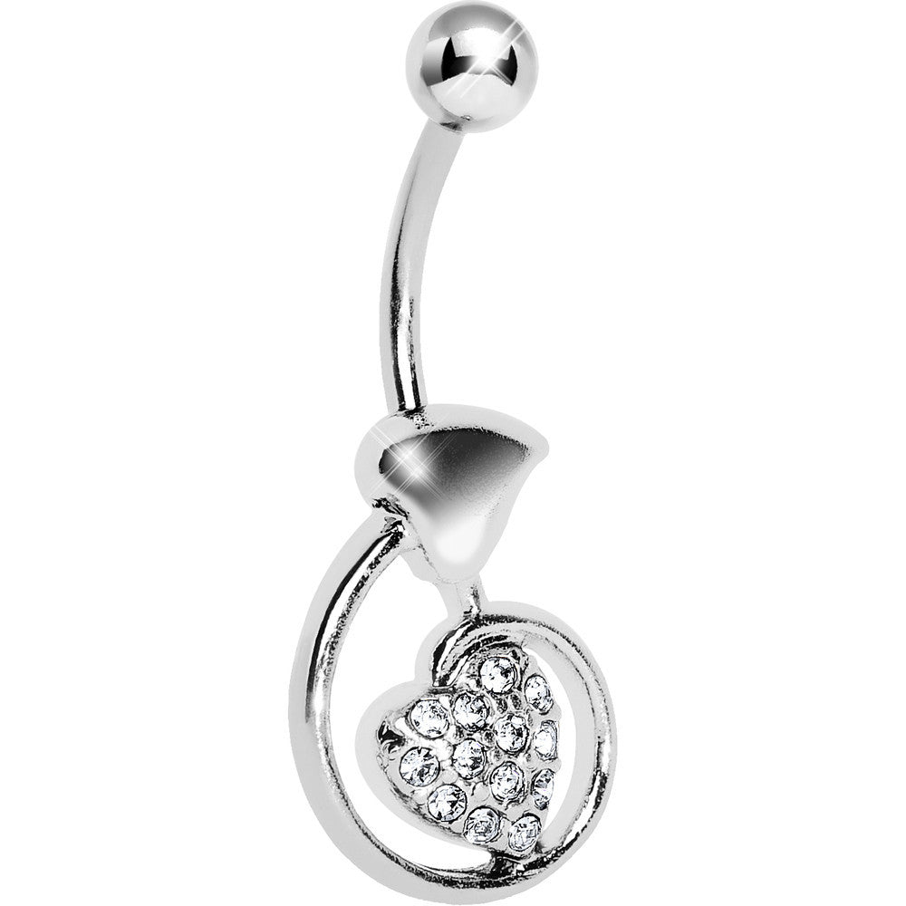 Clear Paved Journey of the Heart Belly Ring