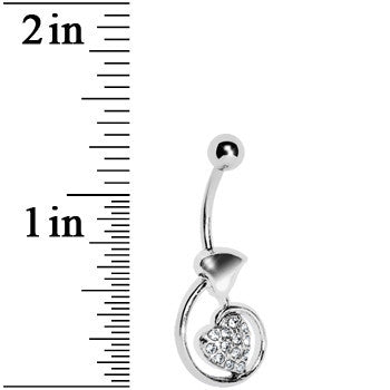 Clear Paved Journey of the Heart Belly Ring
