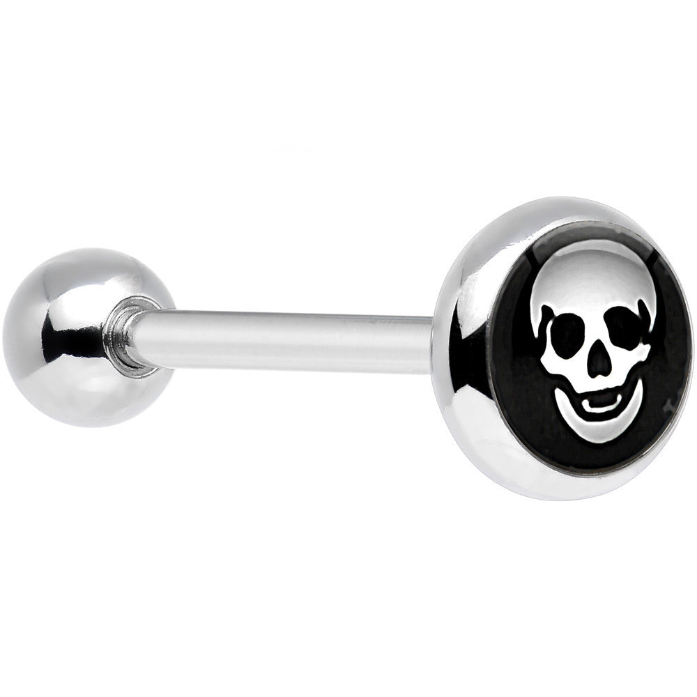 Stainless Steel Skull Barbell Tongue Ring