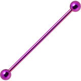 14 Gauge Purple Anodized Titanium Industrial Barbell Earring