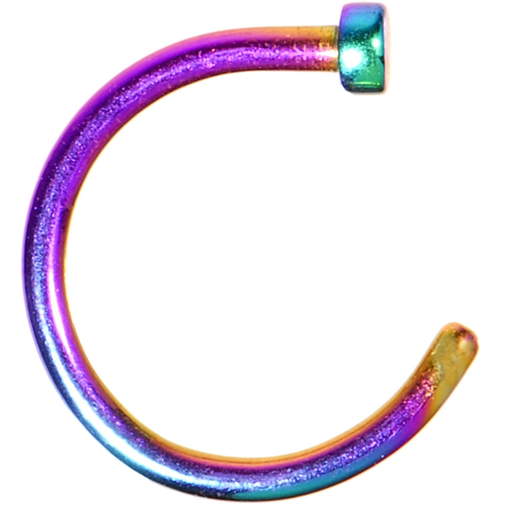 18 Gauge 5/16 Rainbow Anodized Titanium Nose Hoop