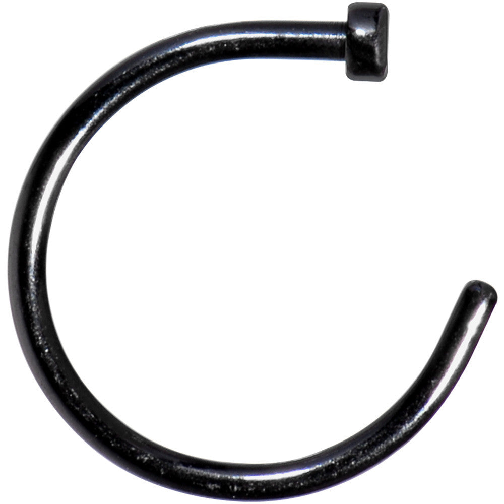 18G 3/8 Black Anodized Titanium Nose Hoop