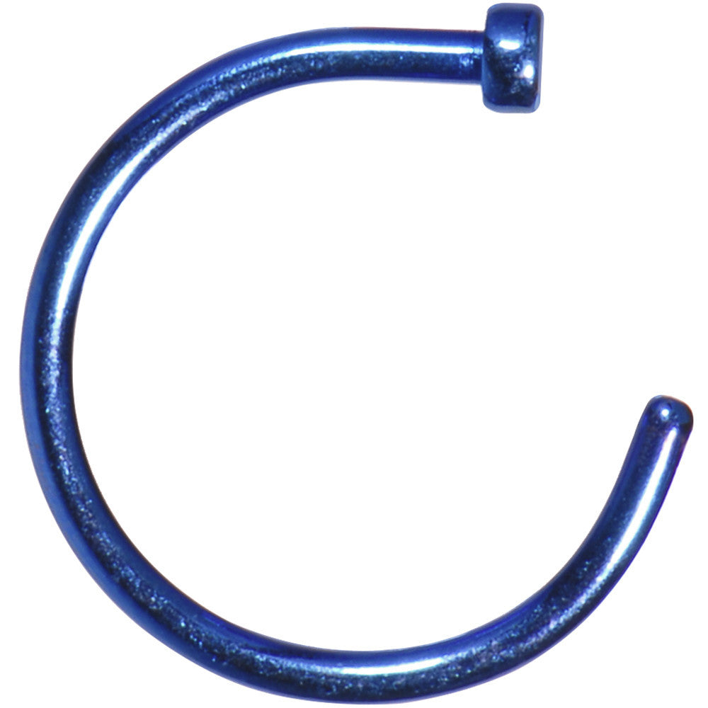 18 Gauge 3/8 Blue Anodized Titanium Nose Hoop