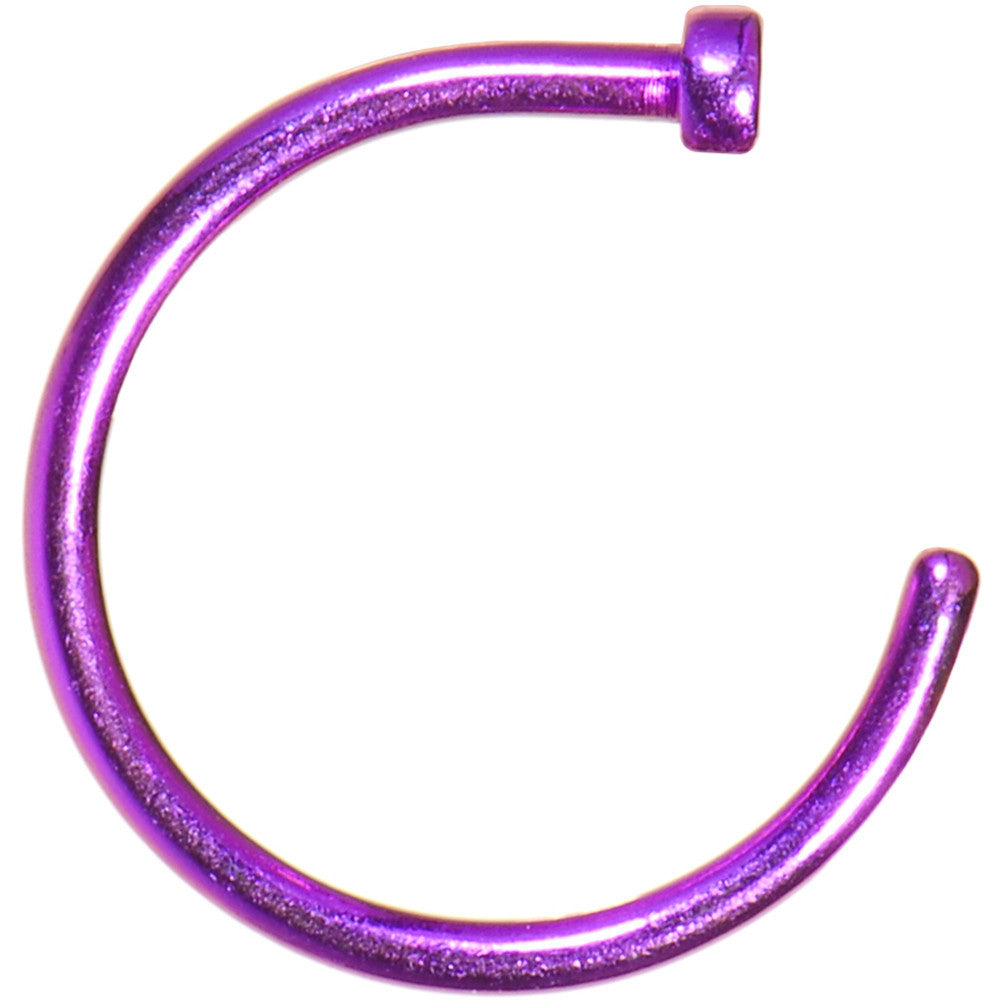 18G 3/8 Purple Anodized Titanium Nose Hoop