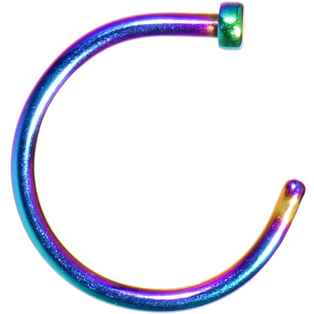 18 Gauge 3/8 Rainbow Anodized Titanium Nose Hoop