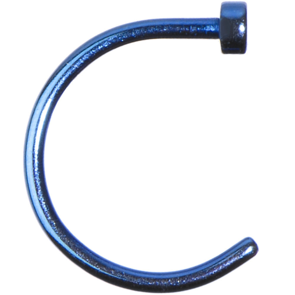 20 Gauge 5/16 Blue Anodized Titanium Nose Hoop