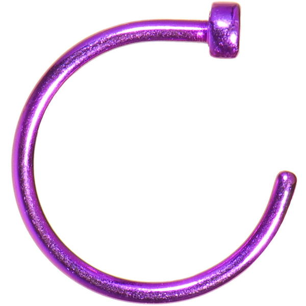 20 Gauge 3/8 Purple Anodized Titanium Nose Hoop