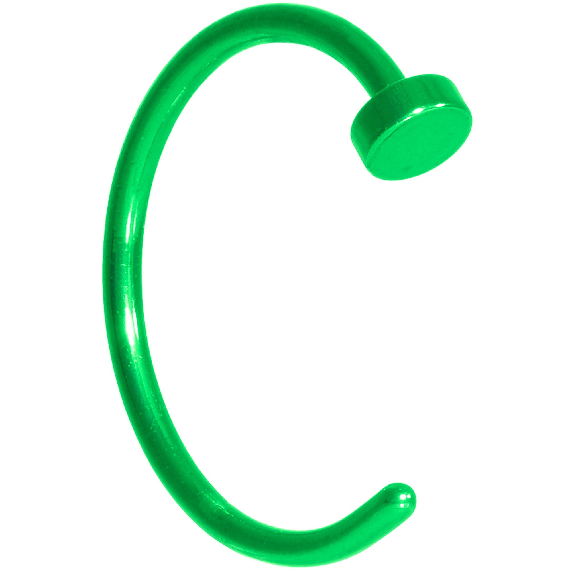 20G 3/8 Green Anodized Titanium Nose Hoop