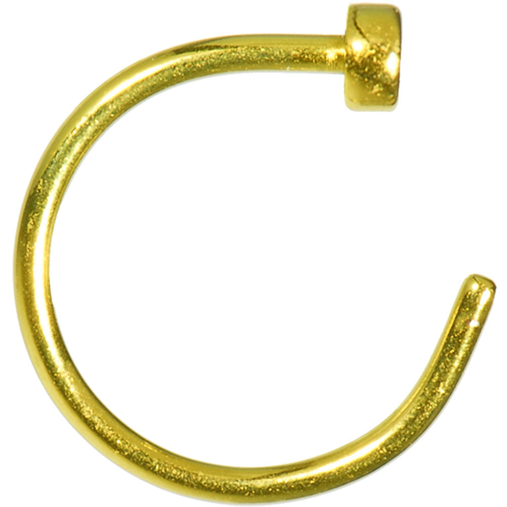 20G 3/8 Yellow Anodized Titanium Nose Hoop
