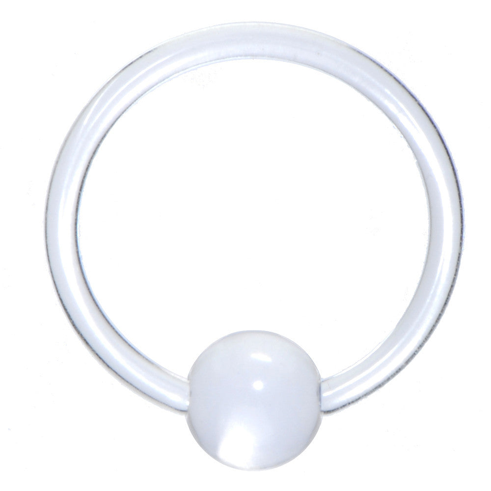 16 Gauge 3/8 Clear Acrylic BCR Captive Ring