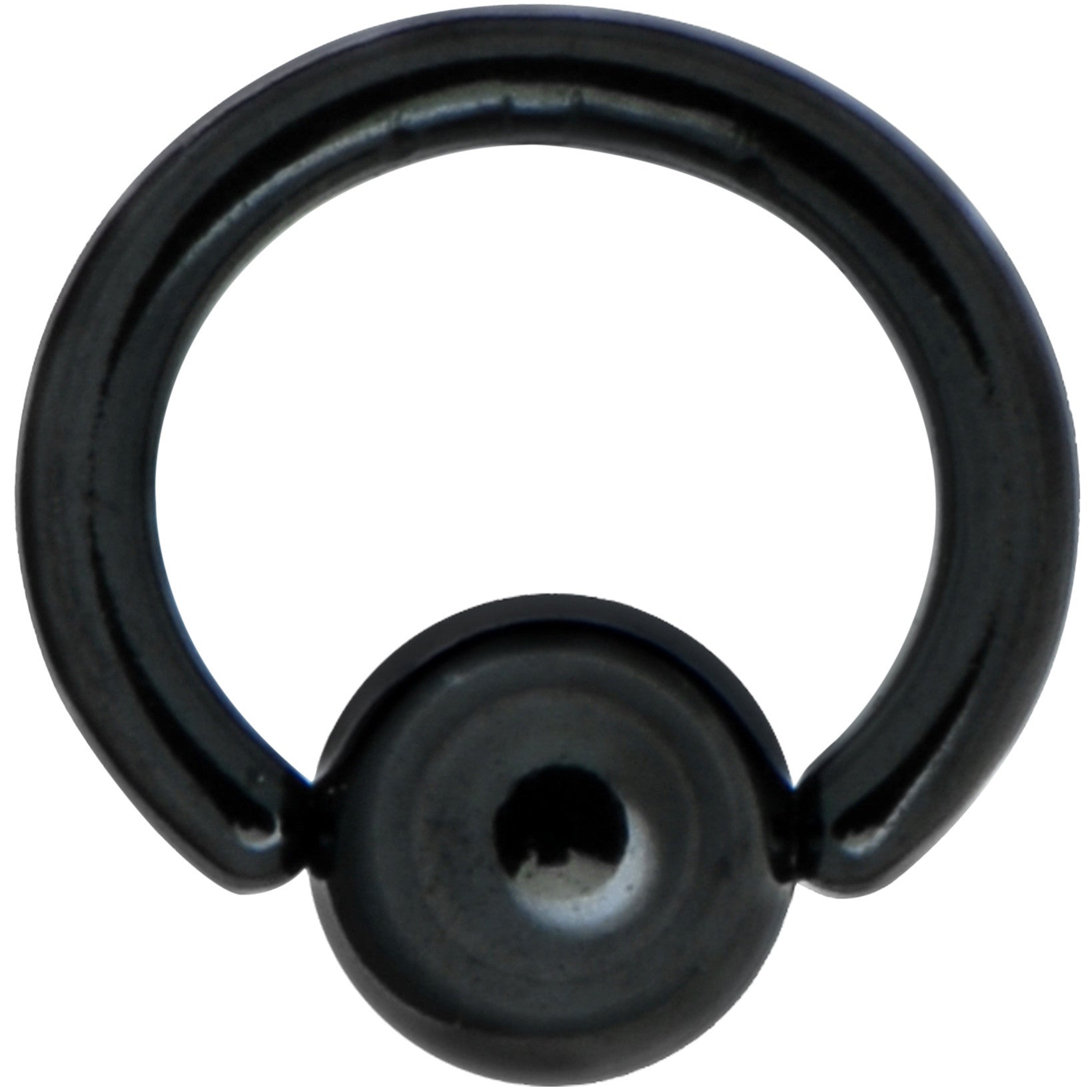 16 Gauge 1/4 Black Anodized Titanium Ball Captive Ring