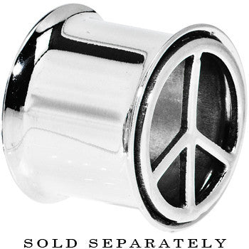 9/16 Stainless Steel Double Flare Peace Symbol Tunnel