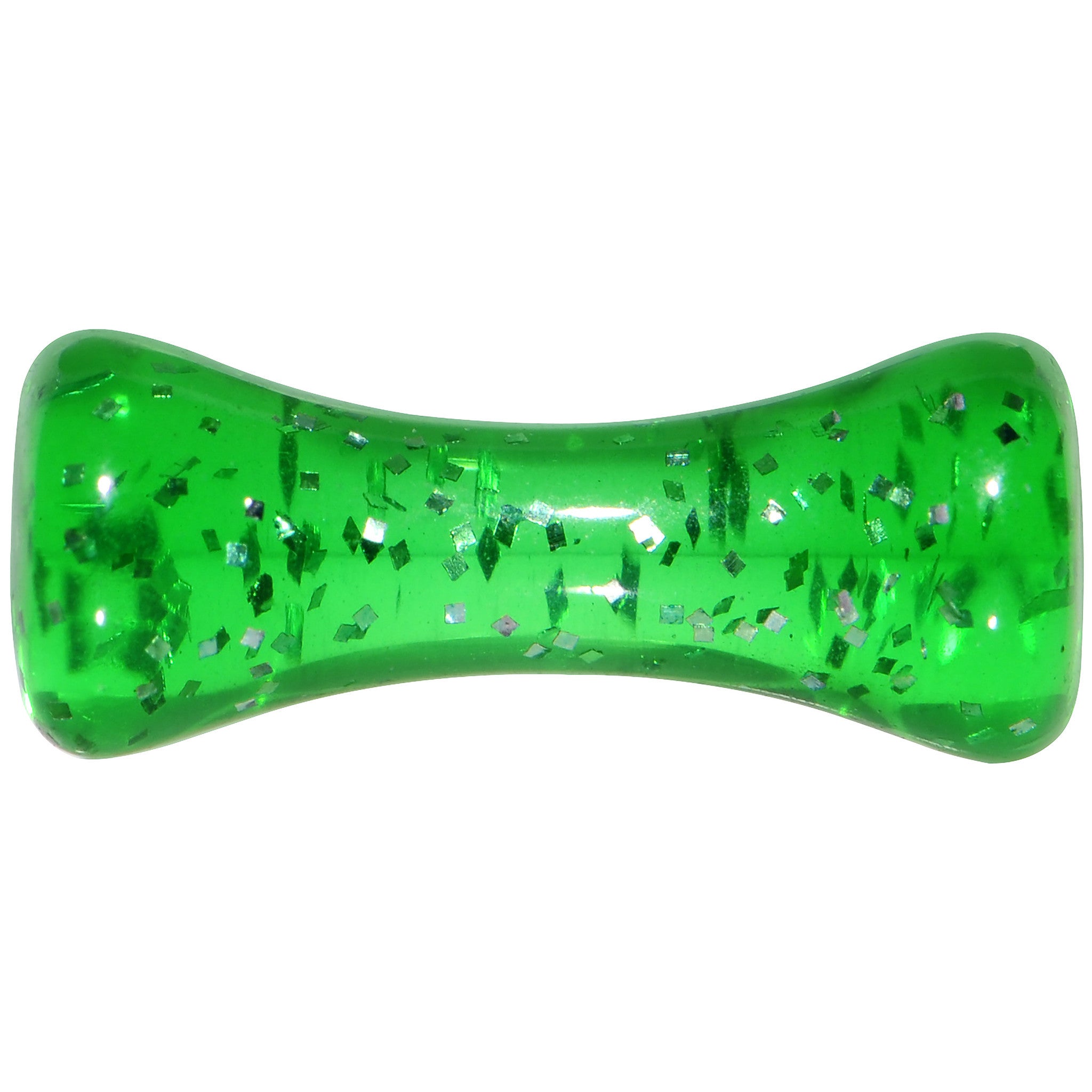 8 Gauge Green Ultra Glitter Saddle Plug