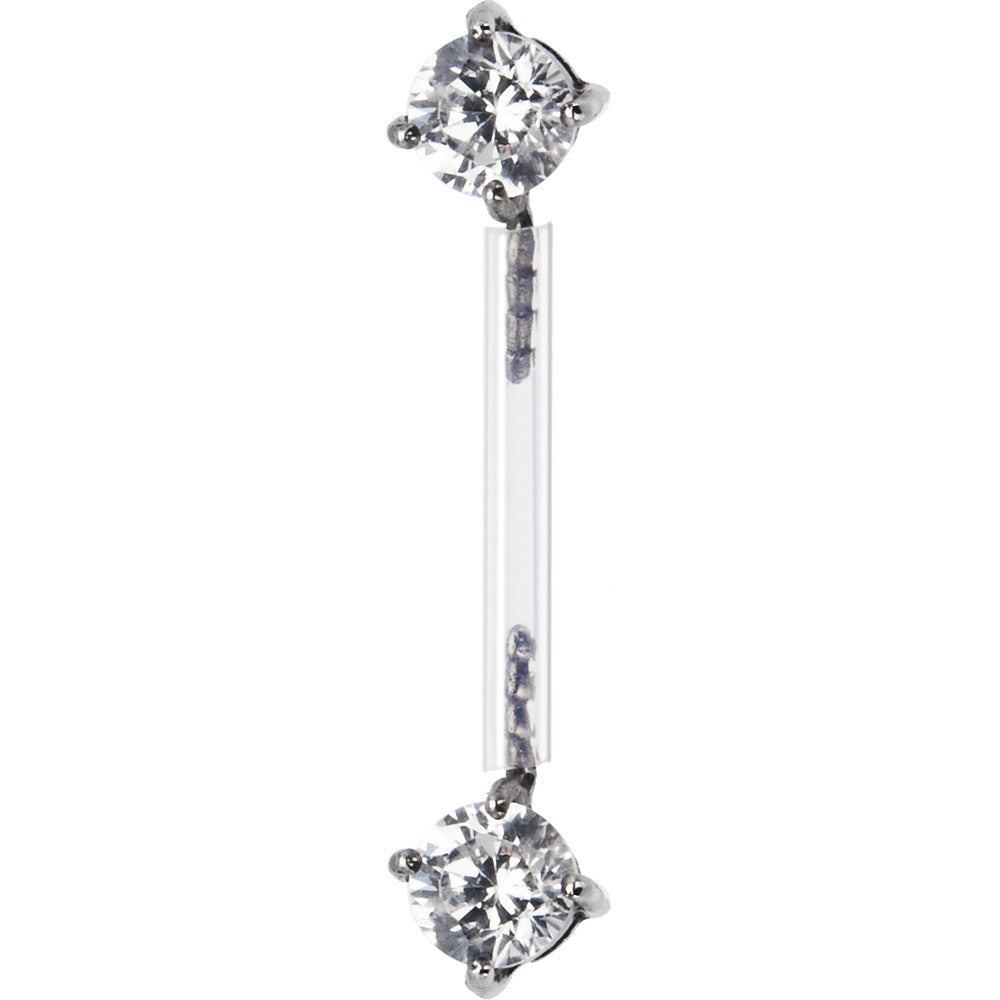Clear Cubic Zirconia Bioplast Intimate Piercing