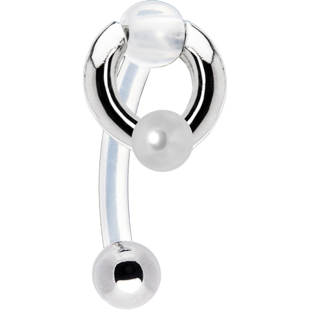 Faux Pearl Circular Drop Bioplast Intimate Piercing