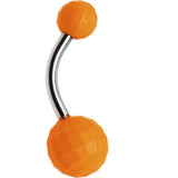Orange Neon Disco Ball Belly Ring