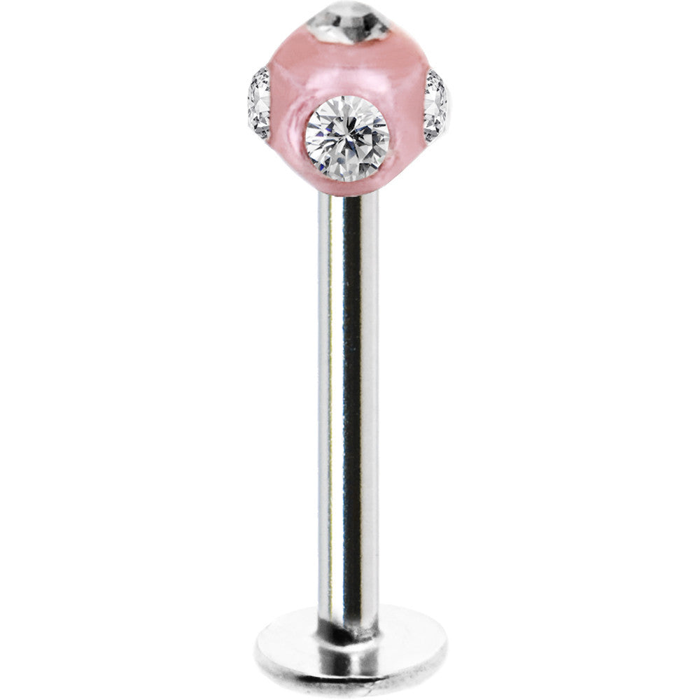 Pink Crystal Ball Labret Monroe