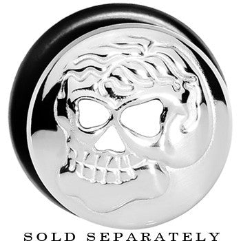 1/2 Stainless Steel Single Flare Skull Plug