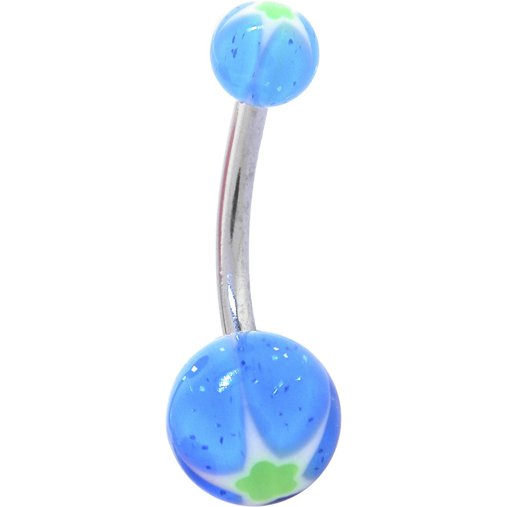 PSYCHEDELICH Aqua STAR Acrylic Belly Button Ring