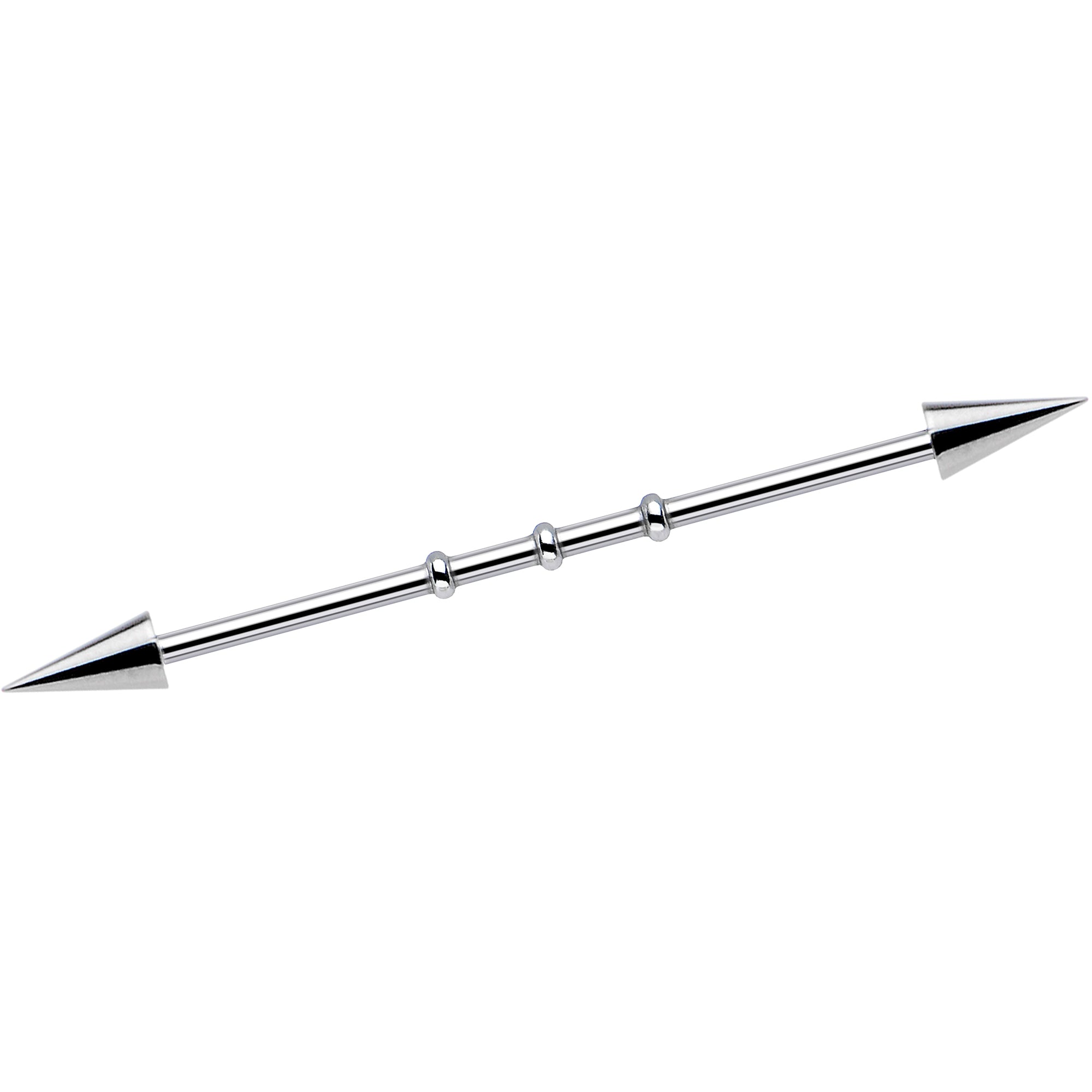 Surgical Steel Spiked Industrial Barbell Earring