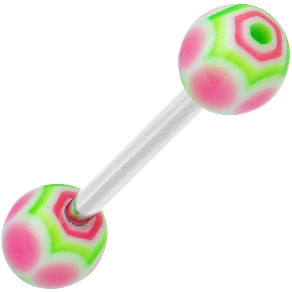 Pink Lime MARRACAS Barbell Tongue Ring