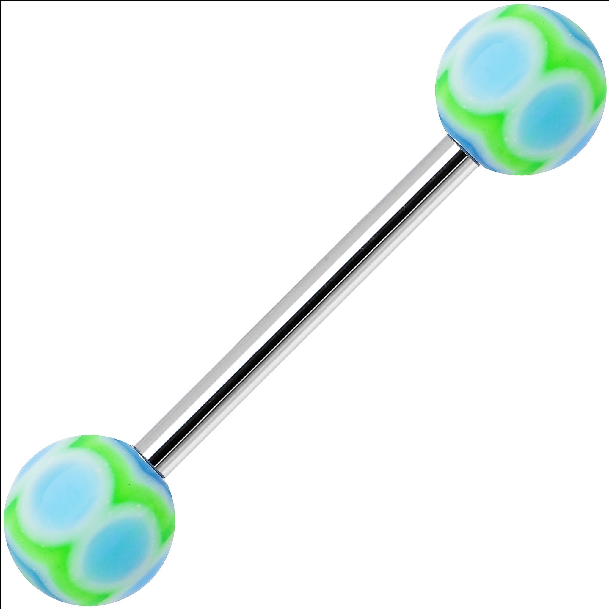 Blue Lime MARRACAS Barbell Tongue Ring