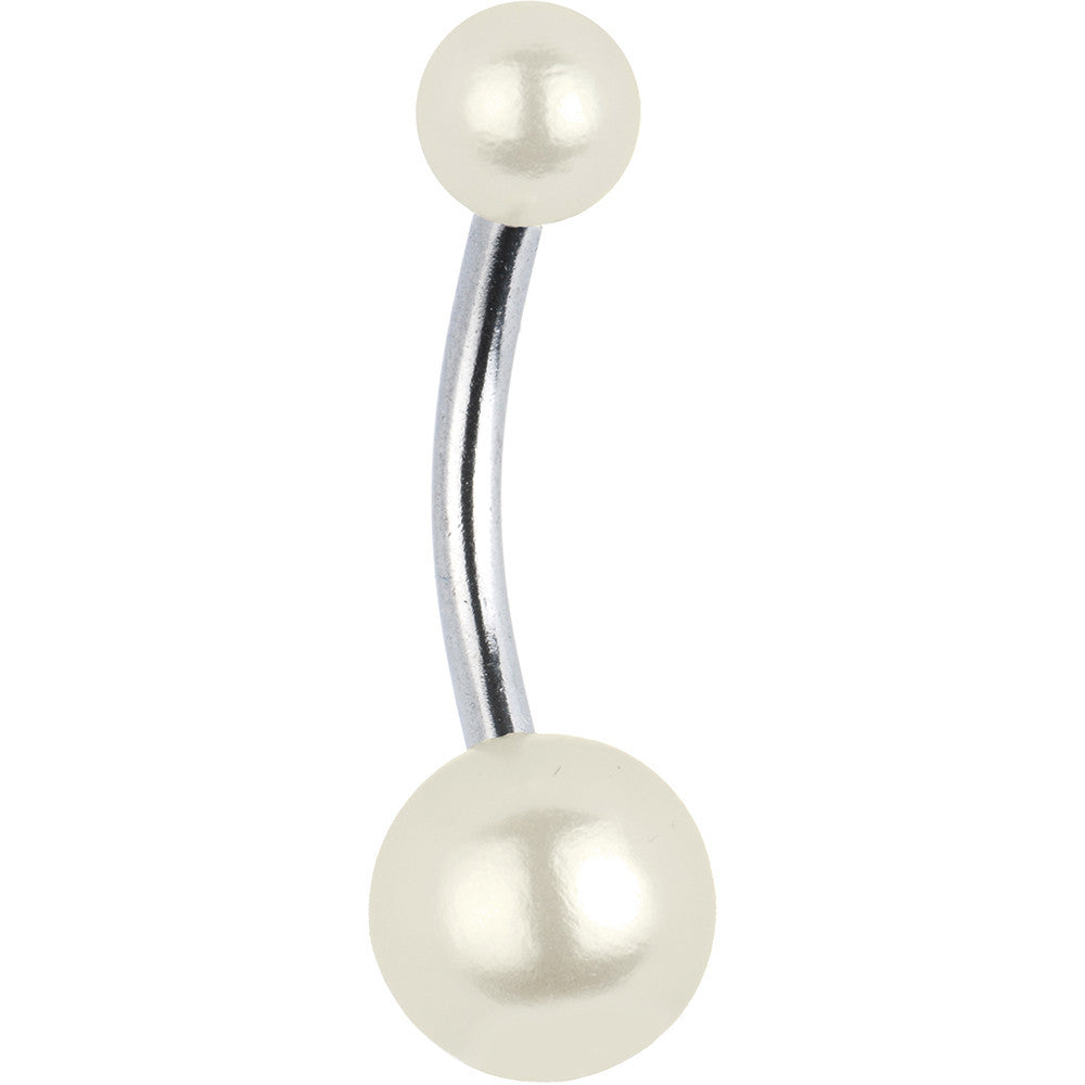 Ivory Faux Pearl Belly Ring
