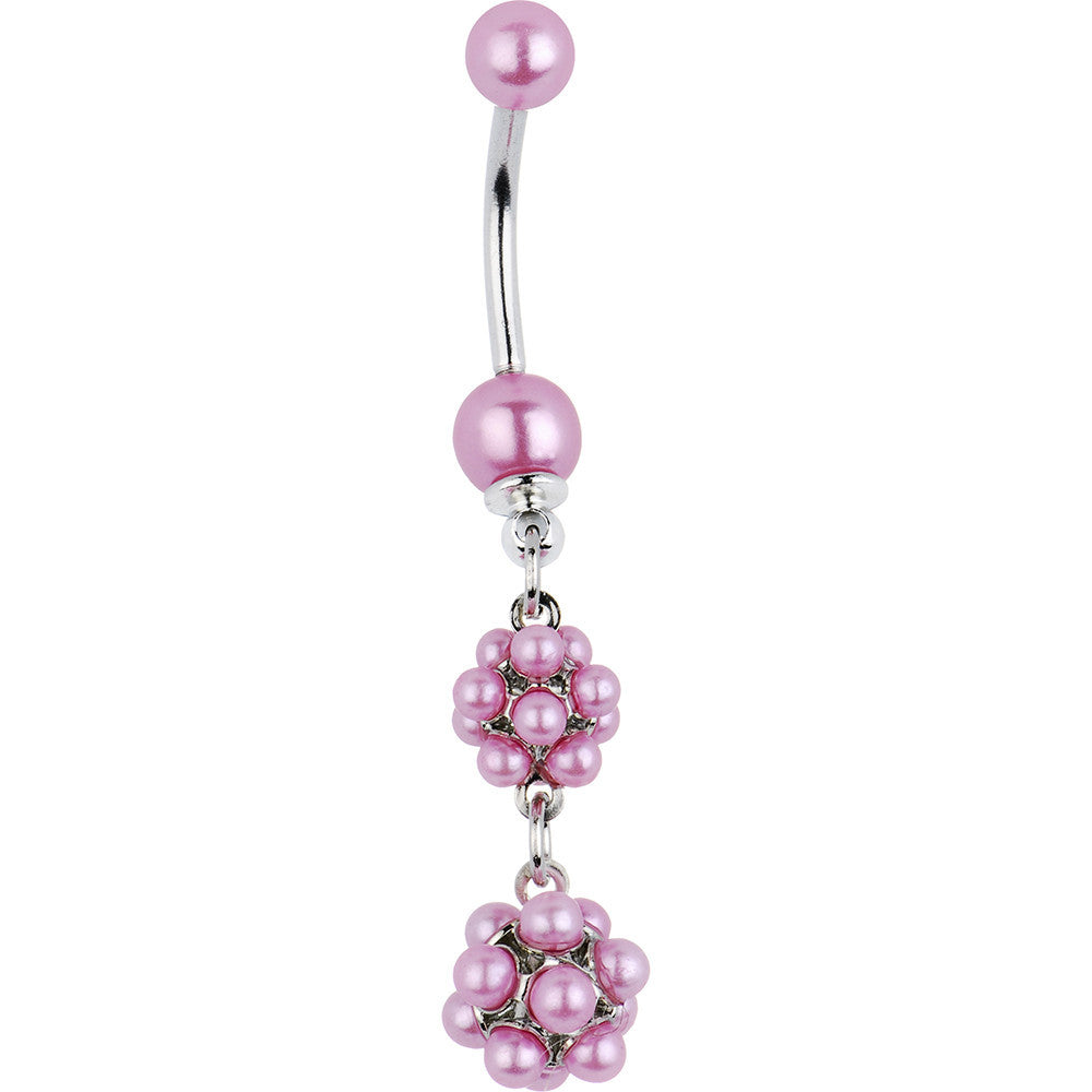 Pink Duality Dapper Drop Faux Pearl Belly Ring