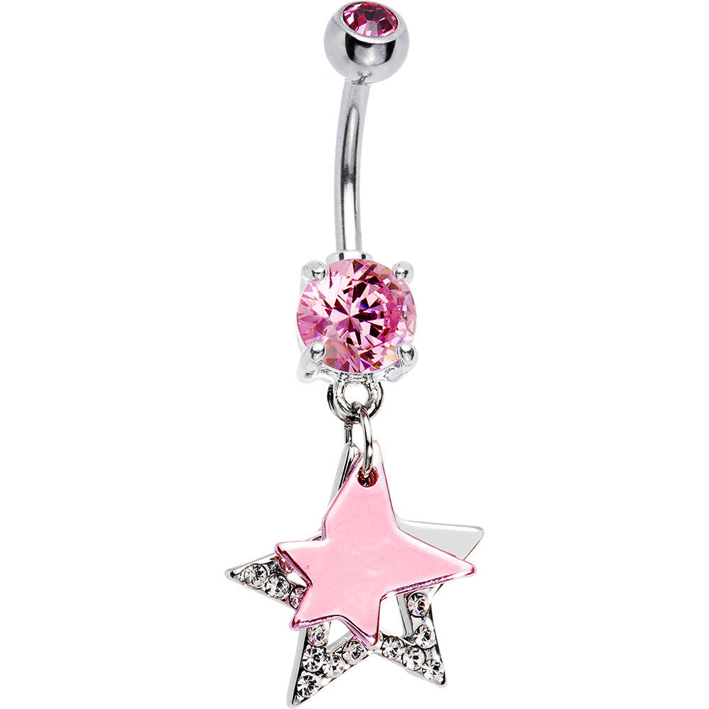 Pink Gem Paramount Star Belly Ring