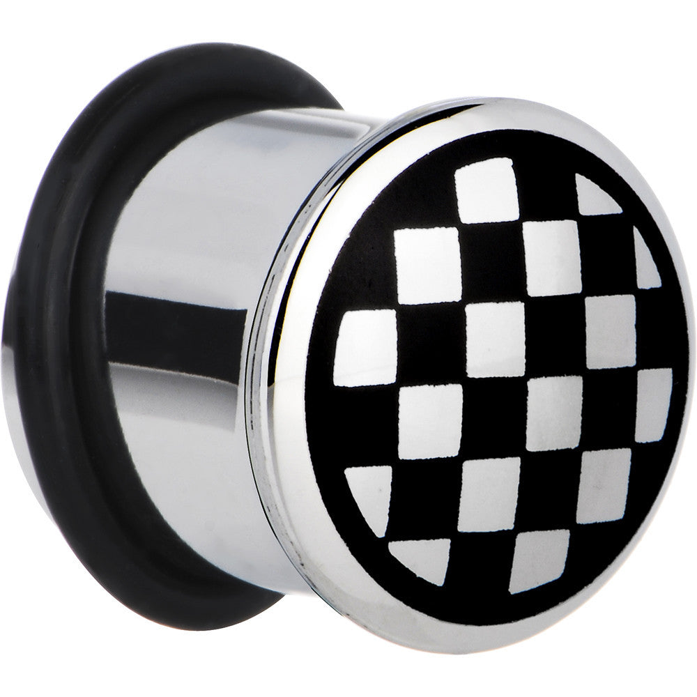 9/16 Stainless Steel Black  Checker Board Plug