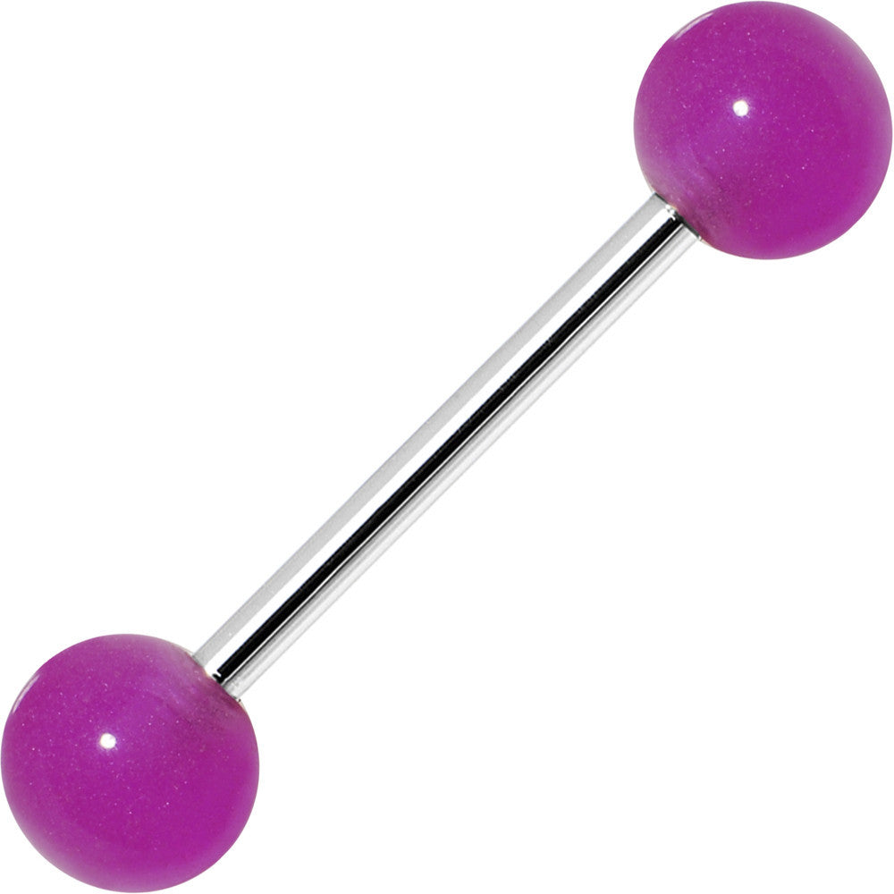 Bold Purple Barbell Tongue Ring
