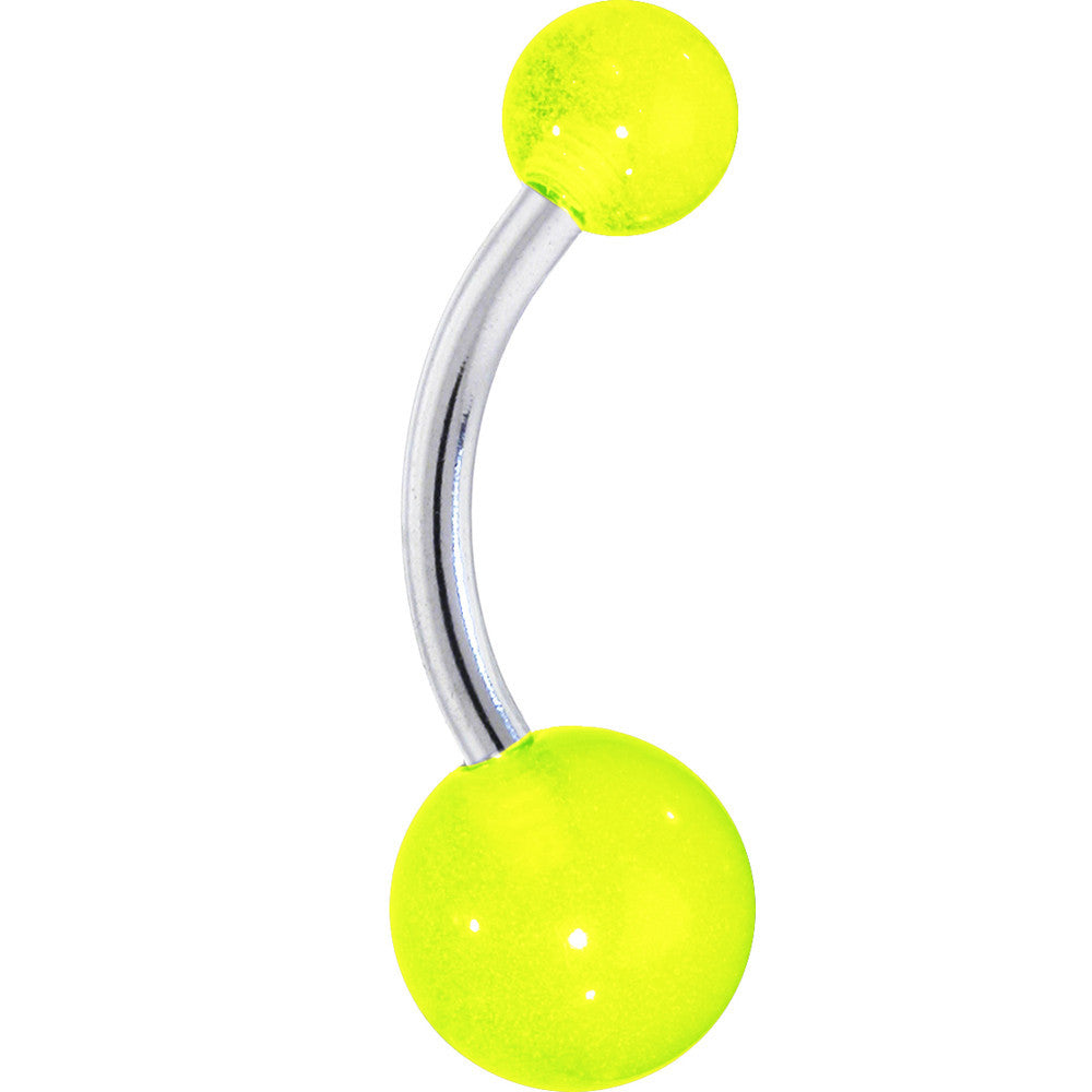 Neon Green Glow in the Dark Acrylic Ball Belly Ring