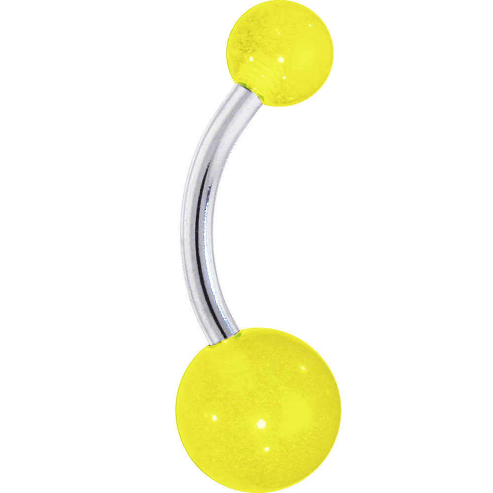 Yellow GLOW in the DARK Belly Button Ring