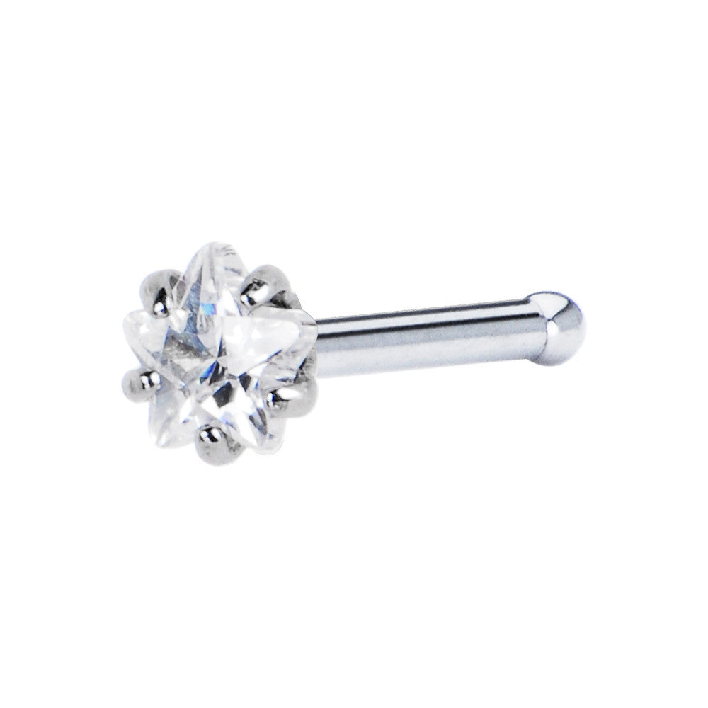 18G Clear Star Cubic Zirconia Nose Bone