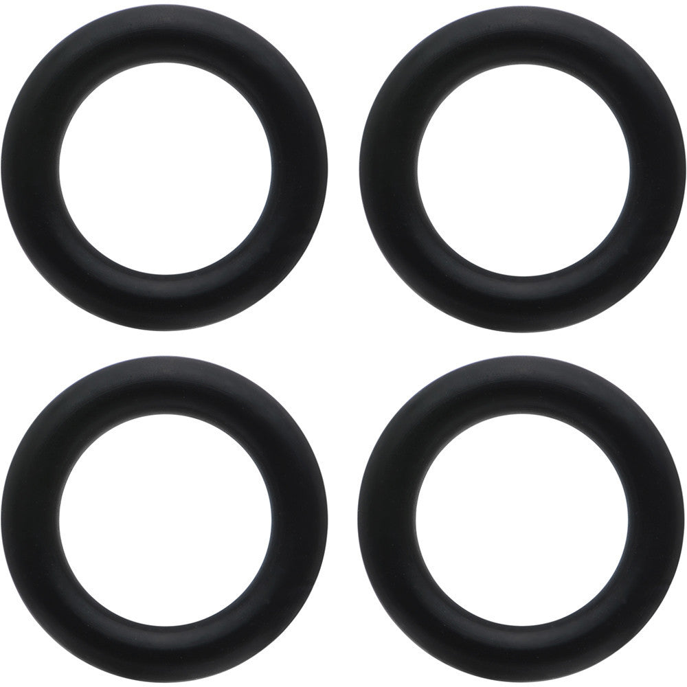 0 Gauge Black Rubber O-Ring 4-Pack