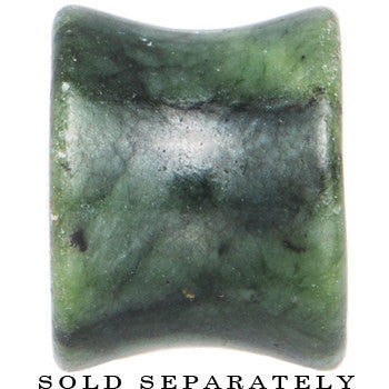 9/16 Double Flare Jade Natural Stone Concave Plug