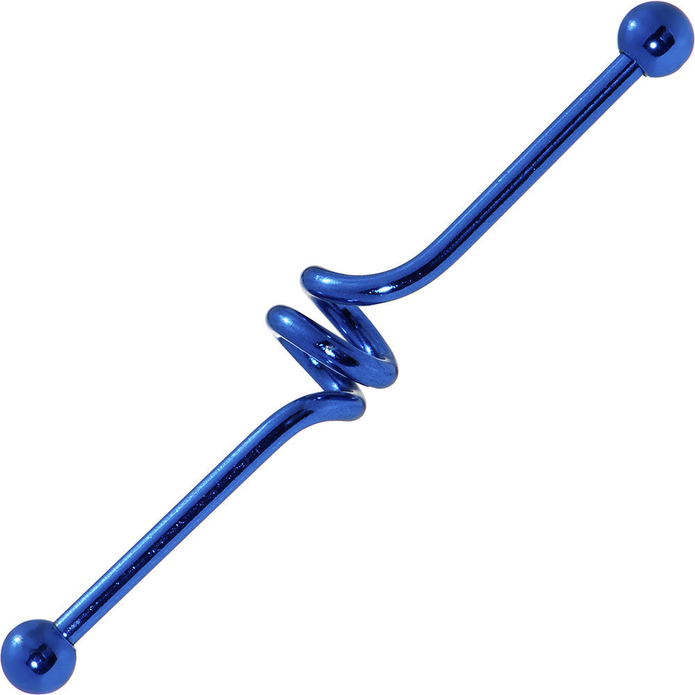 Spiral Blue Anodized Titanium Industrial Project Bar 40mm