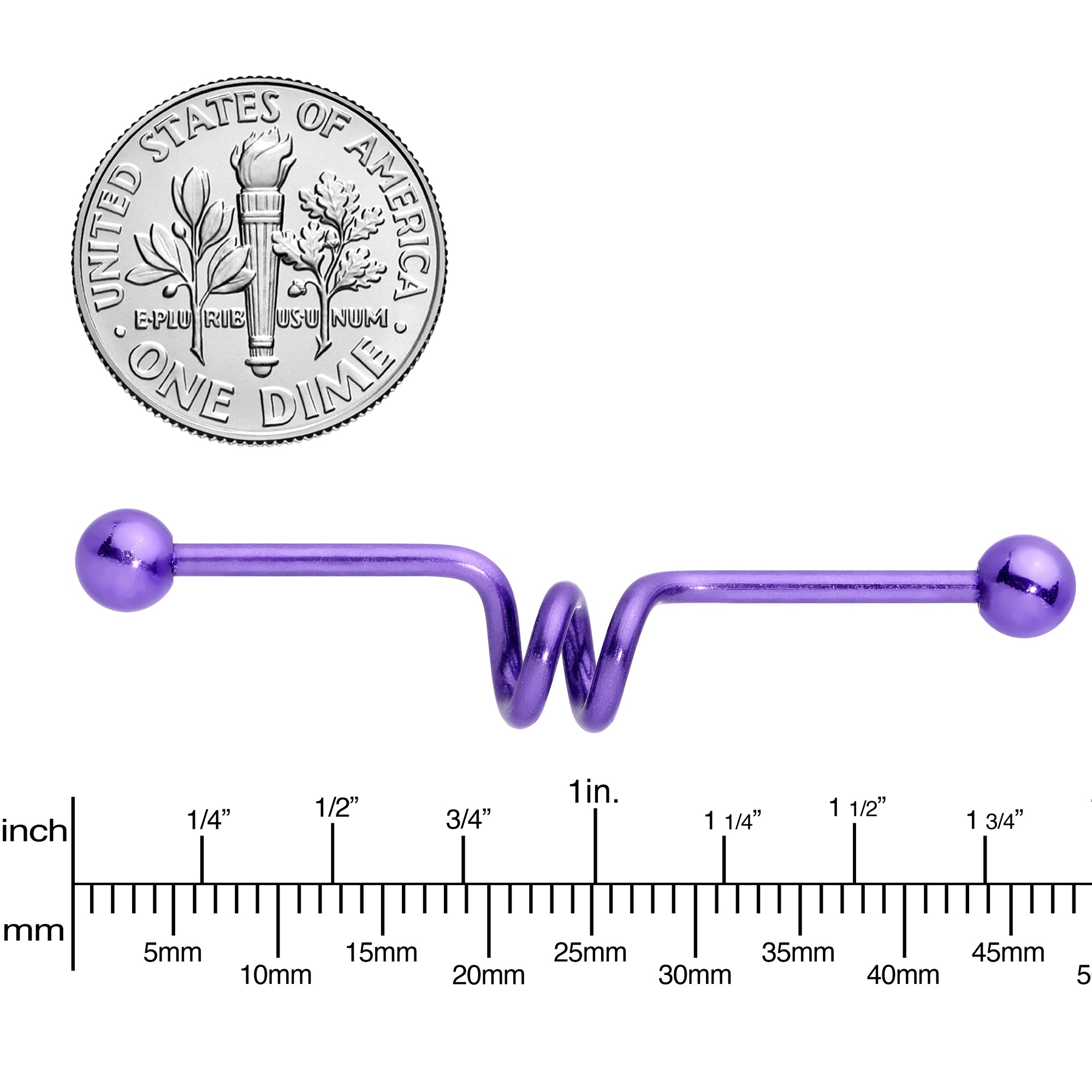 Spiral Purple Anodized Titanium Industrial Project Bar 40mm