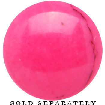 2G Double Flare Pink Dyed Turquoise Stone Plug