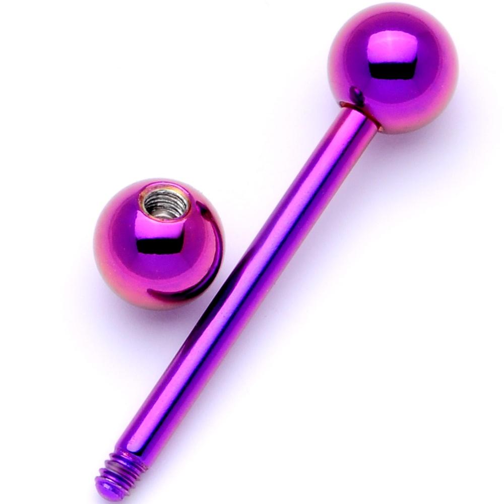 Purple Electro Titanium Barbell Tongue Ring