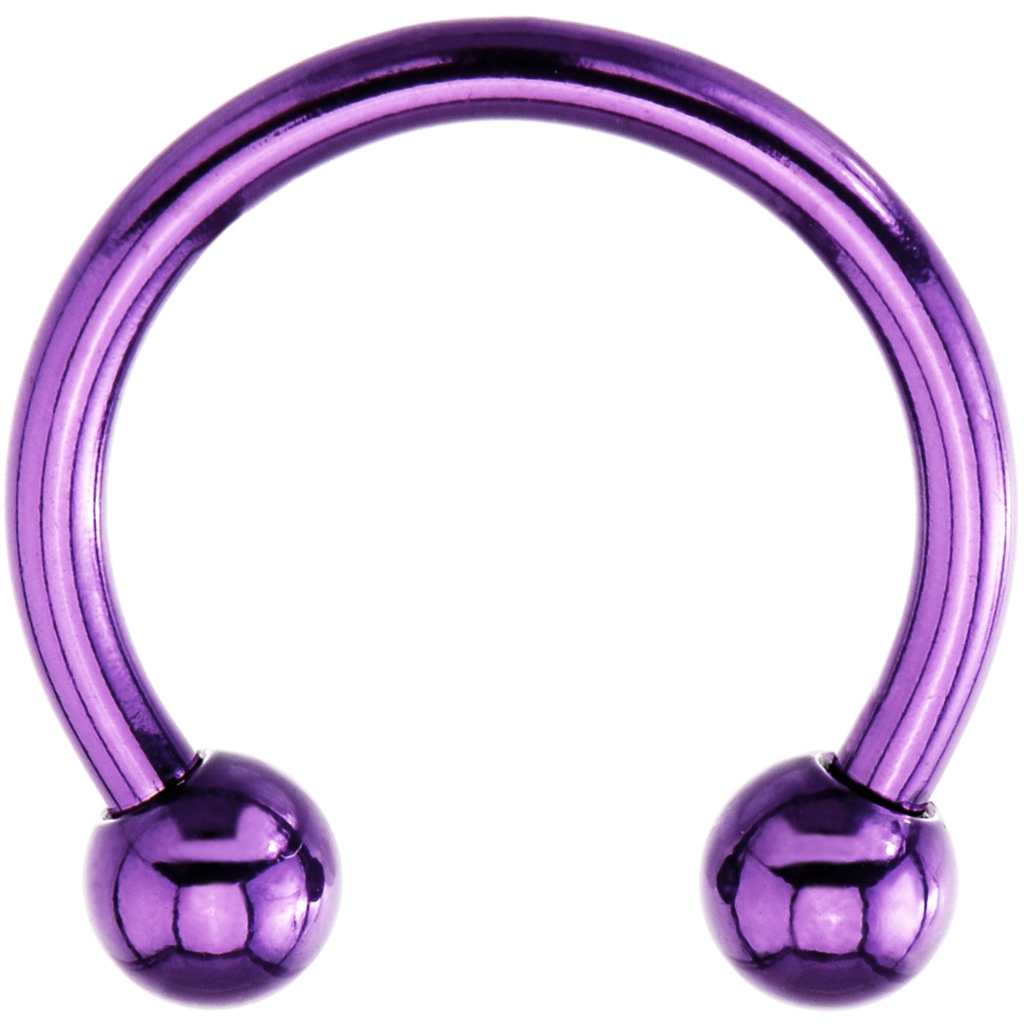 14G 1/2 Purple Electroplate Horseshoe Circular Barbell