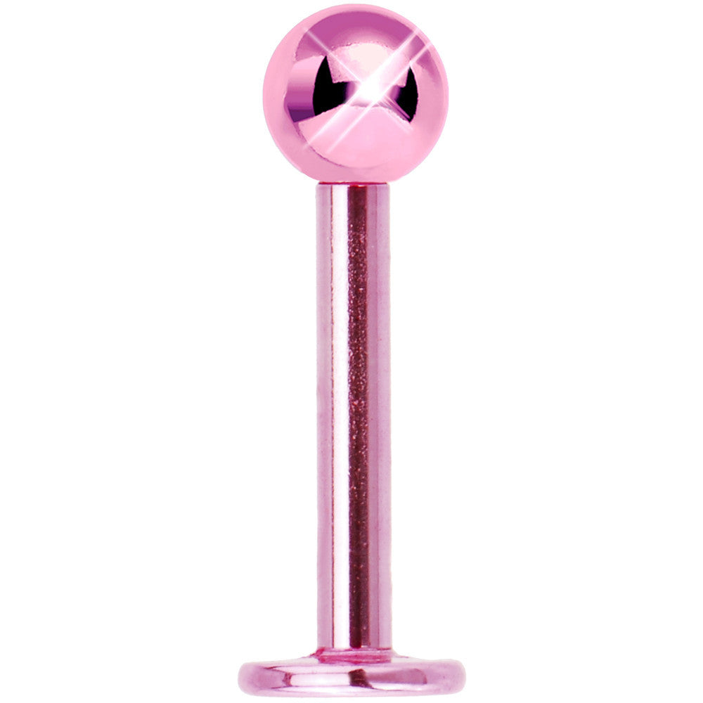 14 Gauge 3/8 Light Pink Electro Titanium Labret Monroe