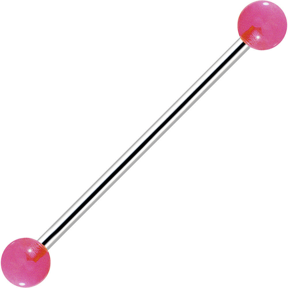 Pink Glow in the Dark Industrial Barbell 31mm