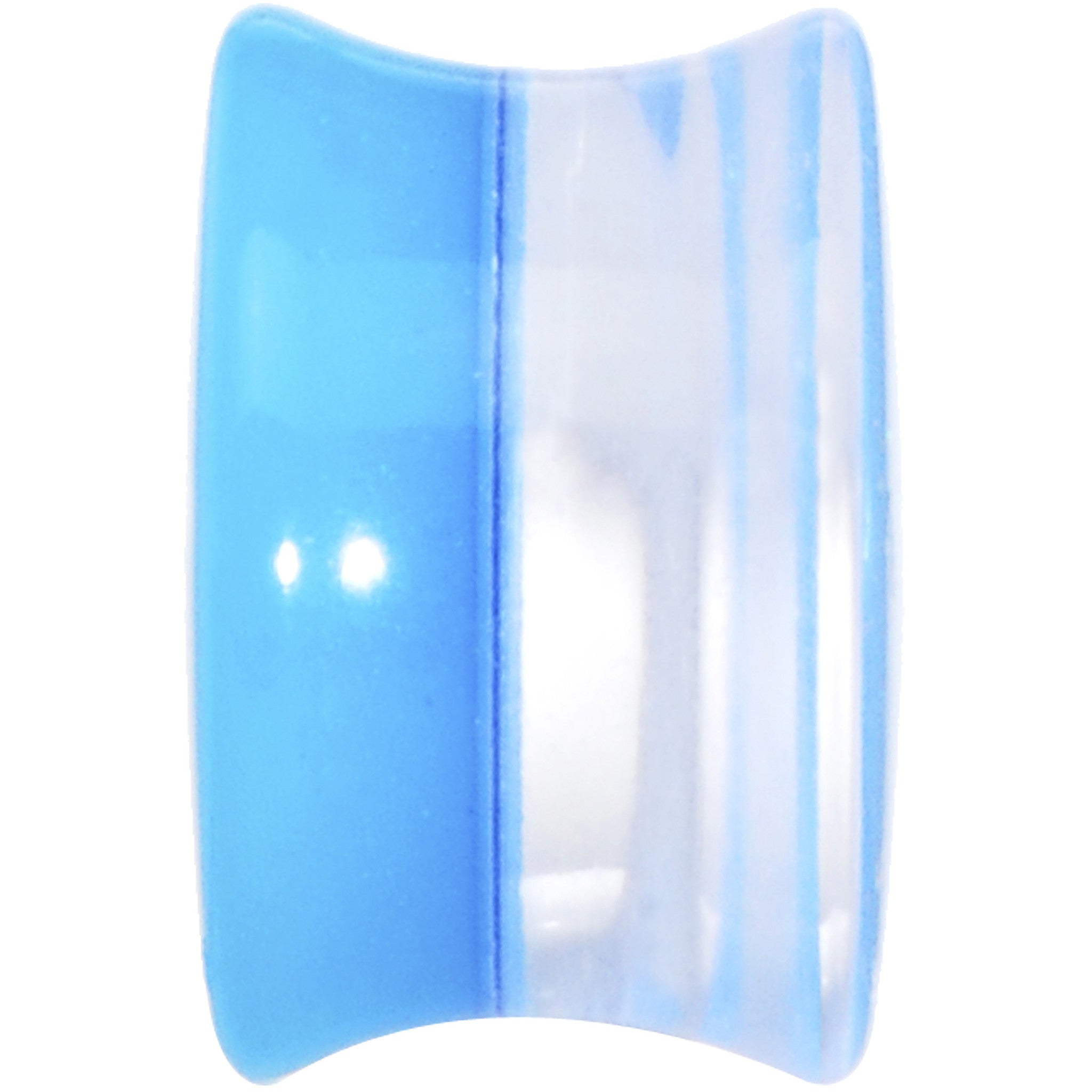 9/16 Blue Neon Glitter Saddle Plug