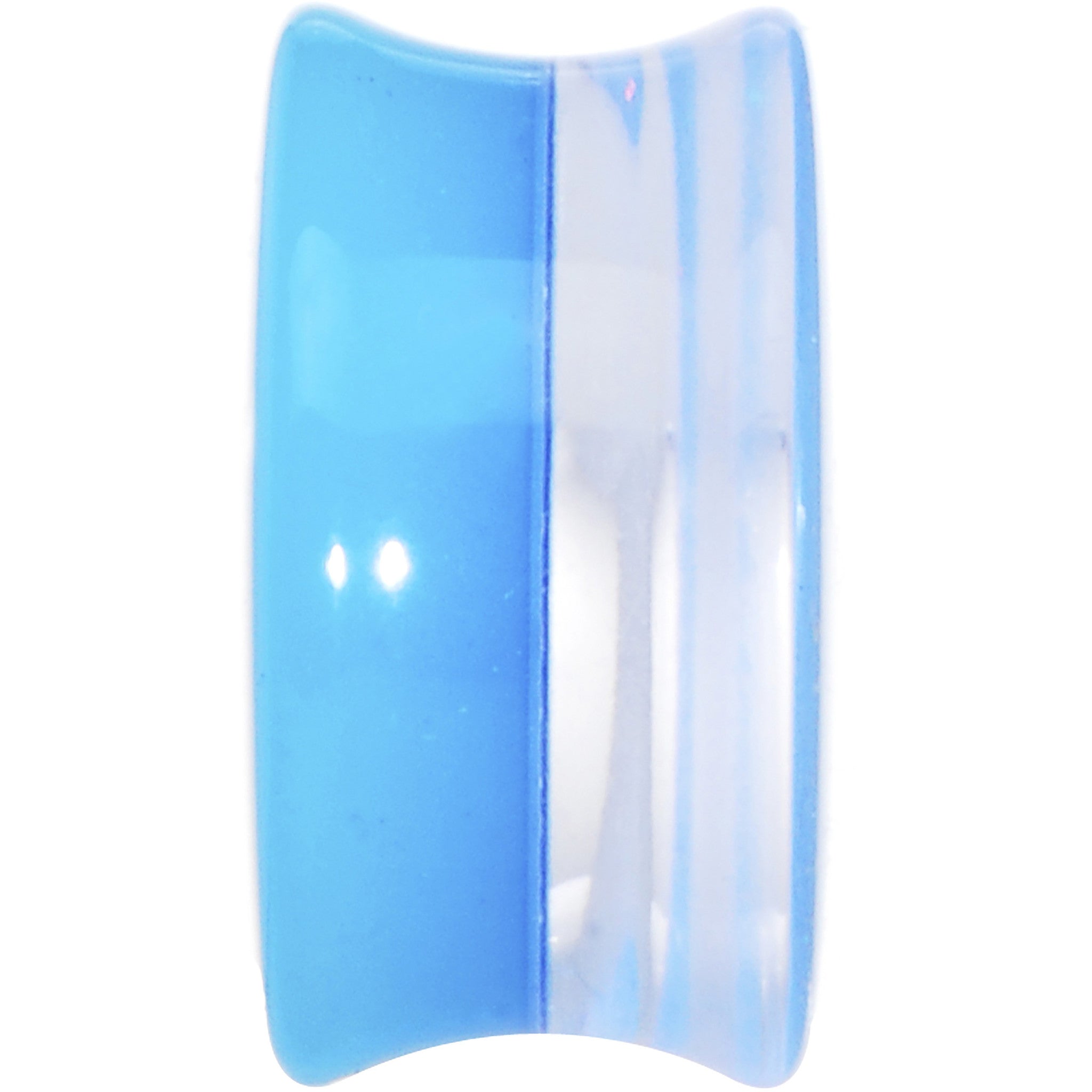 18mm Blue Neon Glitter Saddle Plug