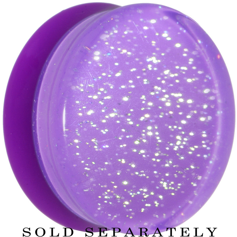 24mm Purple Neon Glitter Saddle Plug