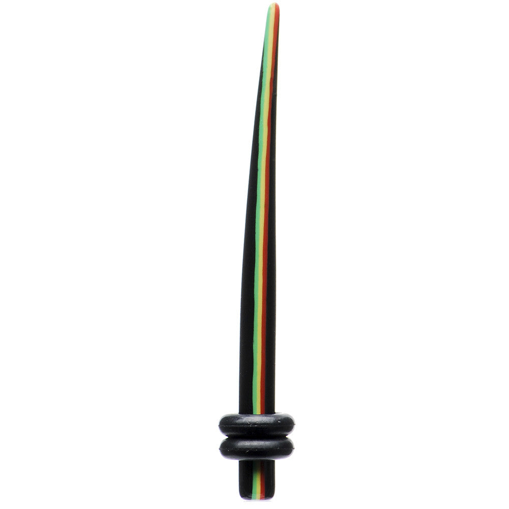 8G Acrylic Rasta Stripe Taper